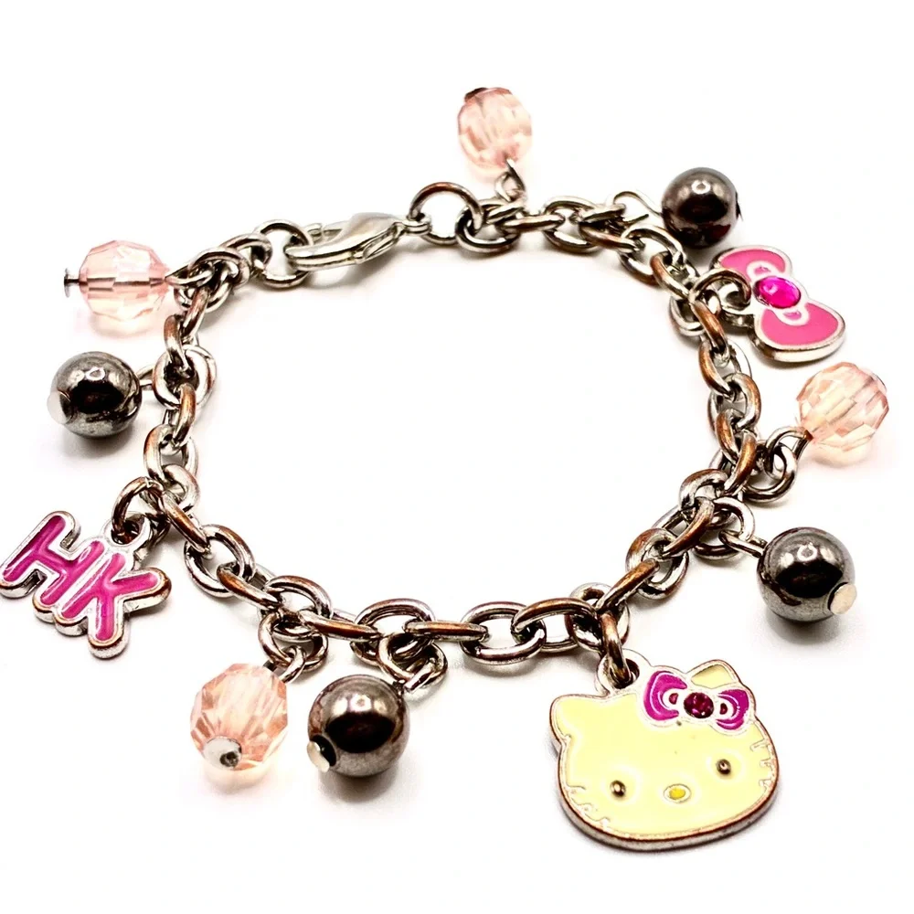 Vintage Hello Kitty Dangle Charm Bracelet by Sanrio 7” Inches